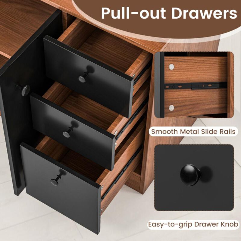 Hivvago 71 Inch Kitchen Pantry with 3 Storage Cabinet and 3 Deep Drawers