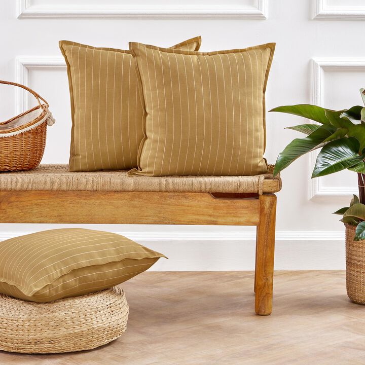 Solino Home Decorative Linen Pillow Cover 20 x 20 Inch - 100% European Flax Throw Pillow Case with Invisible Zipper | Santa Barbara