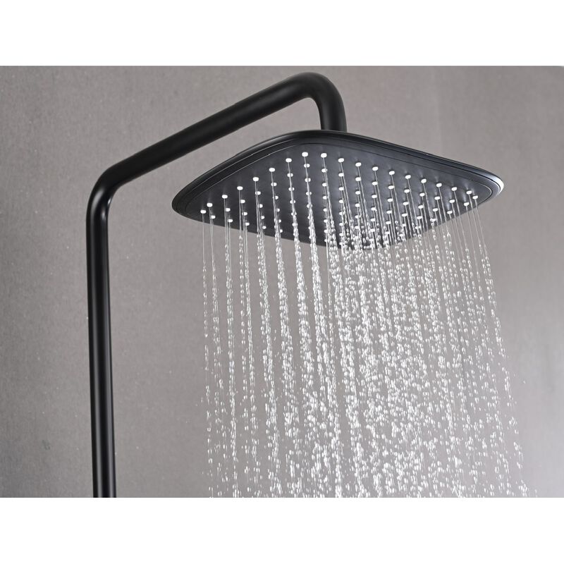 2-Function Thermostatic Rainfall Shower System In Matte Black