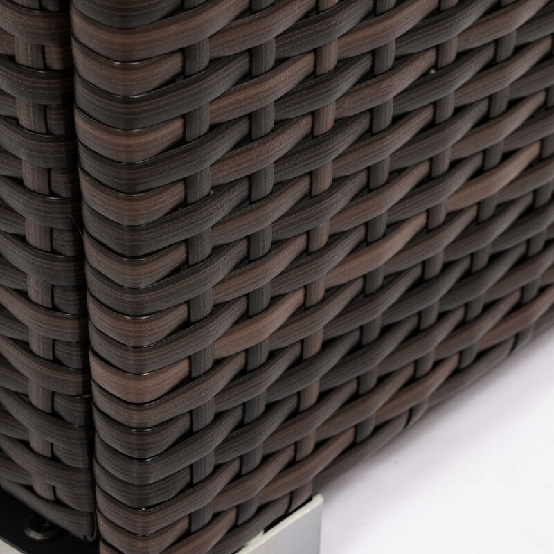 Streamdale Wicker Fire Pit Column With Glass Wind Guard