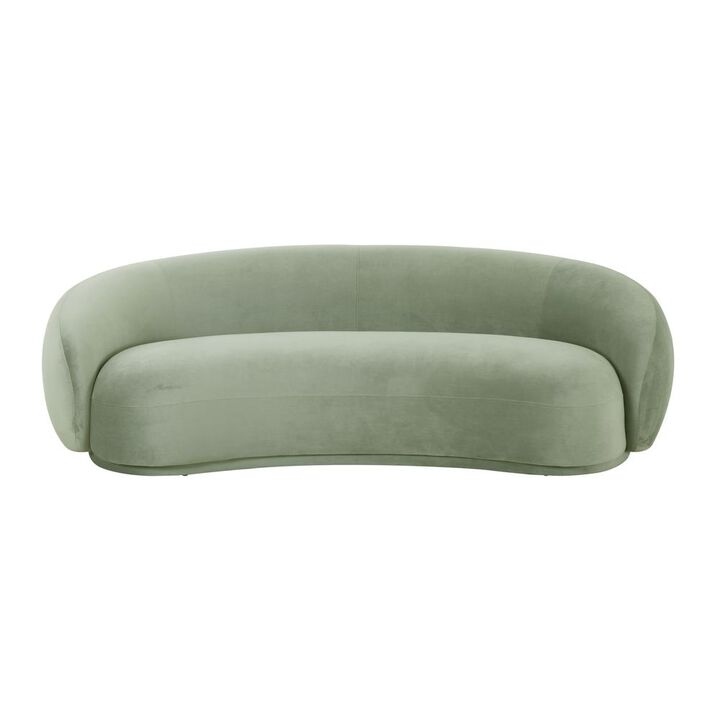 Belen Kox Luxe Moss Green Velvet Curved Sofa, Belen Kox