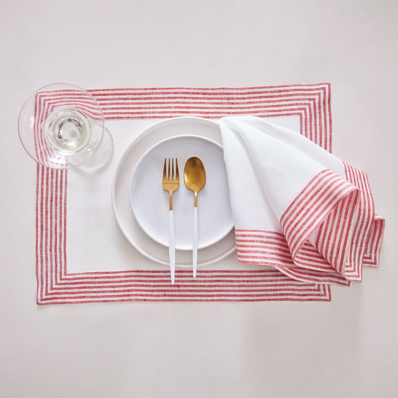 Solino Home 100% Pure Linen Dinner Napkins 20 x 20 Inch Set of 4 | Lucca