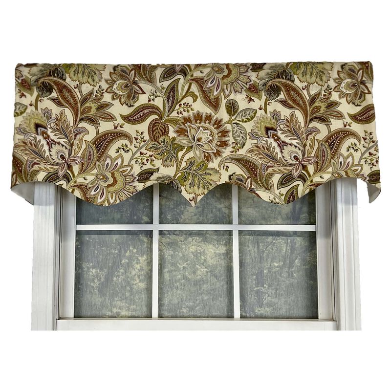 Valdosta Regal Style 3" Rod Pocket Valance 50" x 17" Vintage by RLF Home