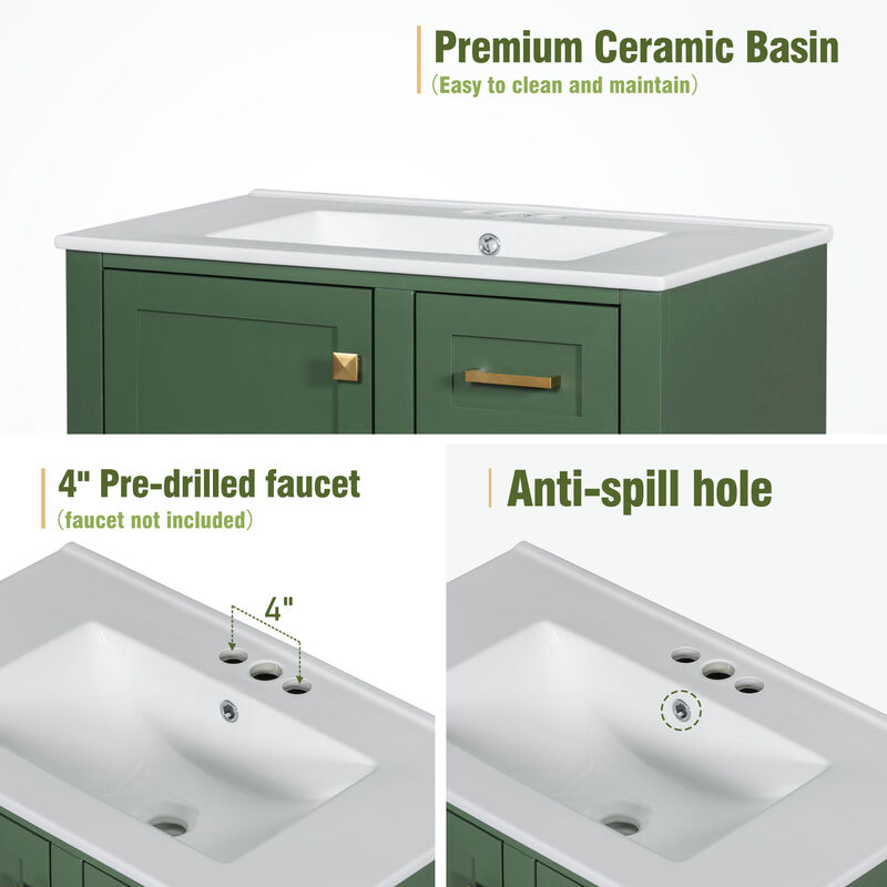 Merax Modern Bathroom Cabinet Vanity with Sink