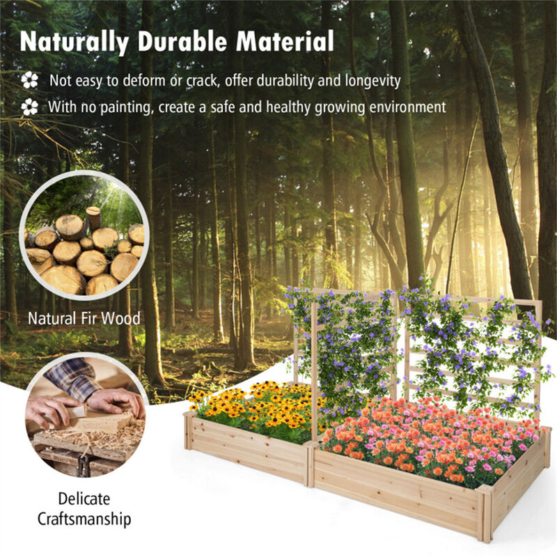 Outdoor Raised Garden Bed Planter Box for Vegetables and Flowers