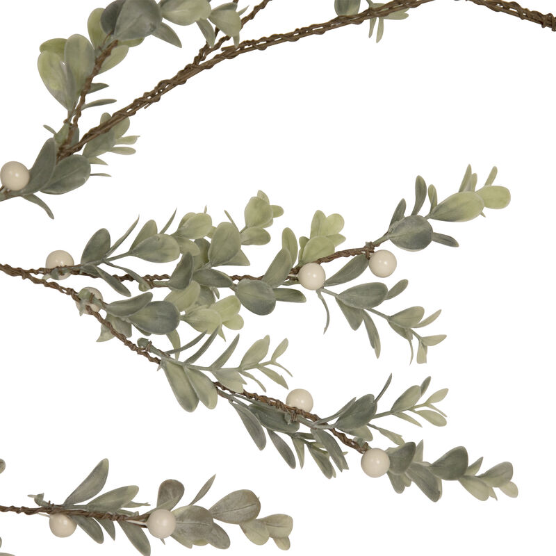 5� White Berry and Eucalyptus Christmas Garland - Unlit