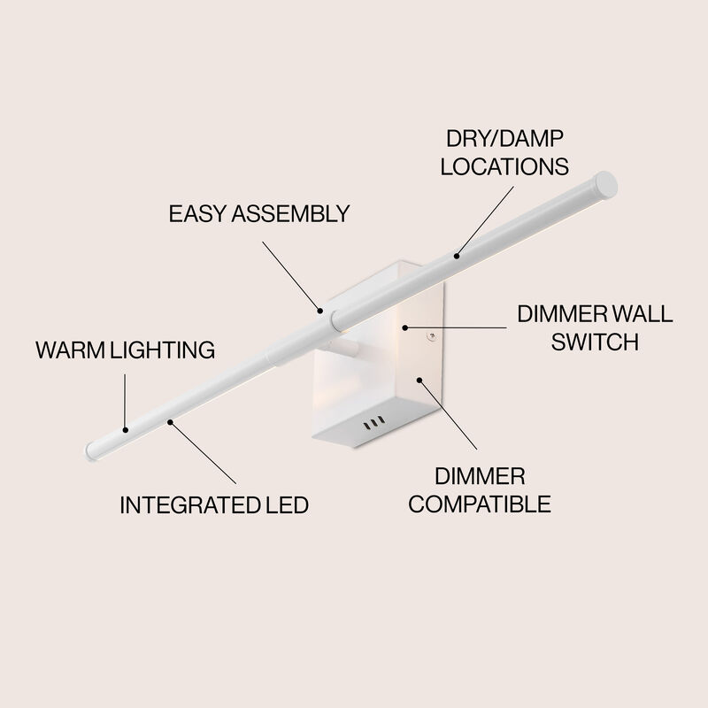 Makena Dimmable Integrated LED Metal Wall Sconce