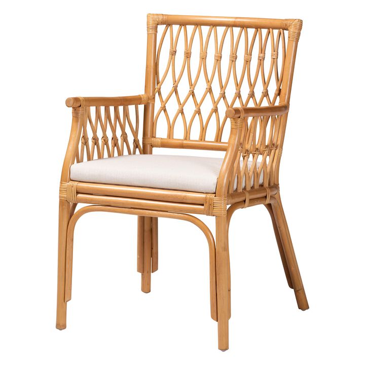 Bali & Pari Maisa Bohemian Light Honey Rattan Arm Chair