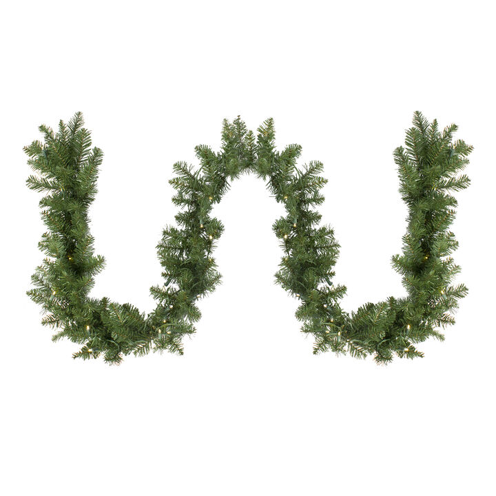 50' x 10" Pre-Lit Buffalo Fir Commercial Artificial Christmas Garland  Warm White Lights