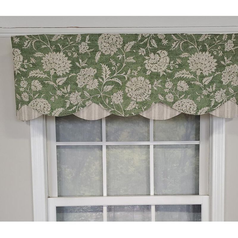 RLF Home Luxurious Modern Design Classic Basanti Petticoat Style Window Valance 50" x 15" Navy