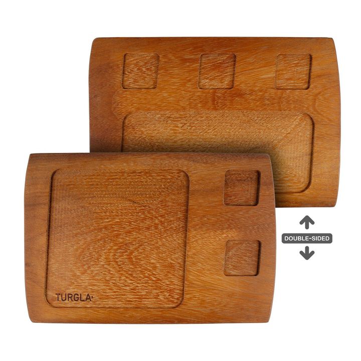 Wood 15.75" x 10.75" Rectangular Brown Wood Serving