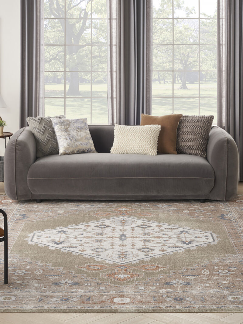 Astra Machine Washable ASW11 Sage/Multicolor 9' x 12' Rug