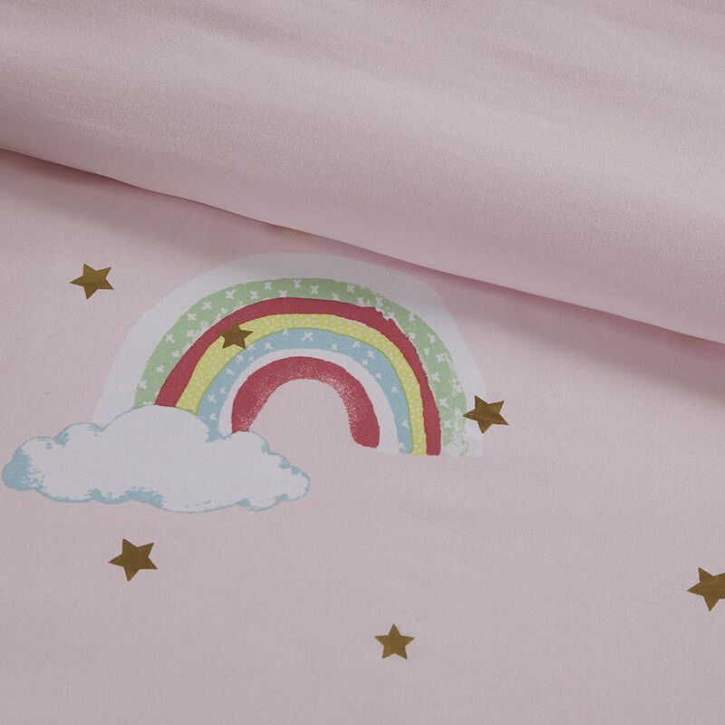 Belen Kox Alicia Rainbow with Metallic Printed Stars Complete Bed and Sheet Set, Belen Kox