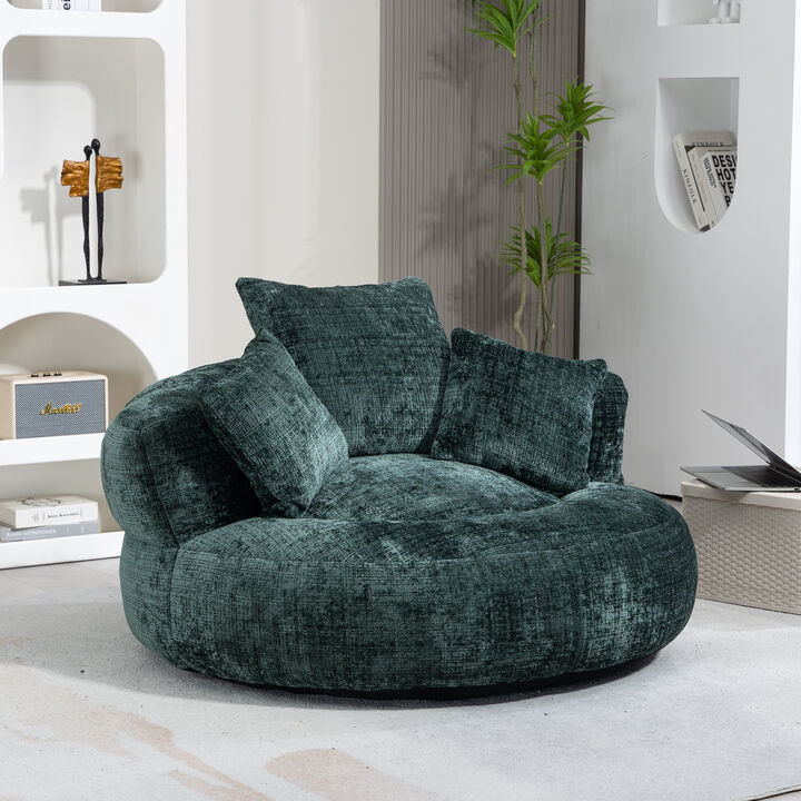Merax Single Gaming Sofa Bean Bag Chenille Chair Couch with 3 Pillows