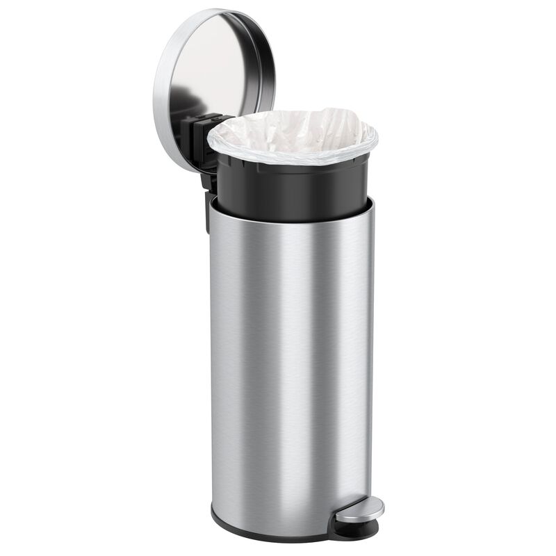 iTouchless 8 Gallon / 30 Liter SoftStep Round Step Pedal Trash Can