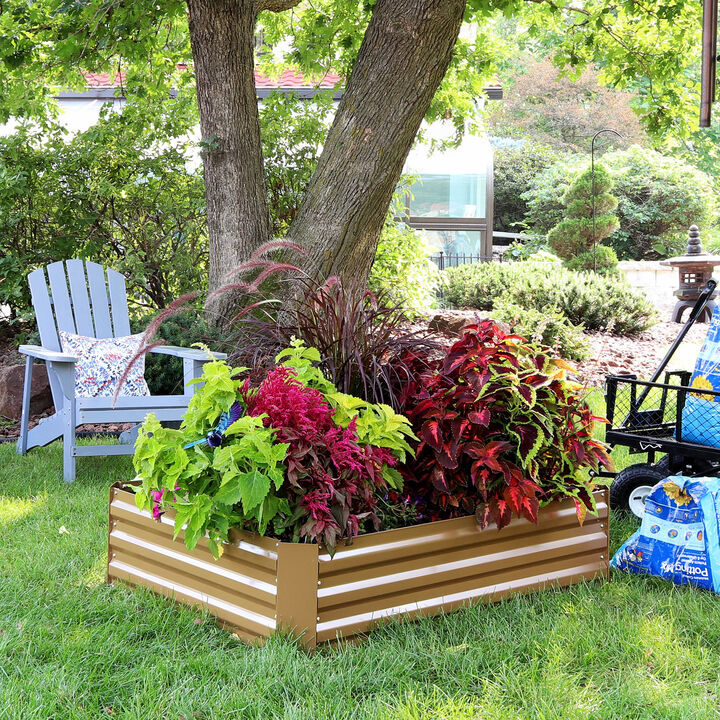 Sunnydaze Galvanized Steel Rectangle Raised Garden Bed - 47 in