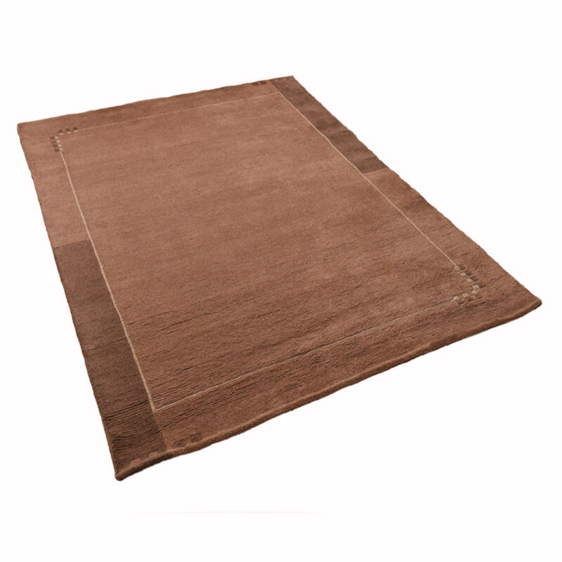 Rugsotic Carpets Hand Knotted Tibbati Wool 2'3''x4'6'' Area Rug Contemporary Brown T00205