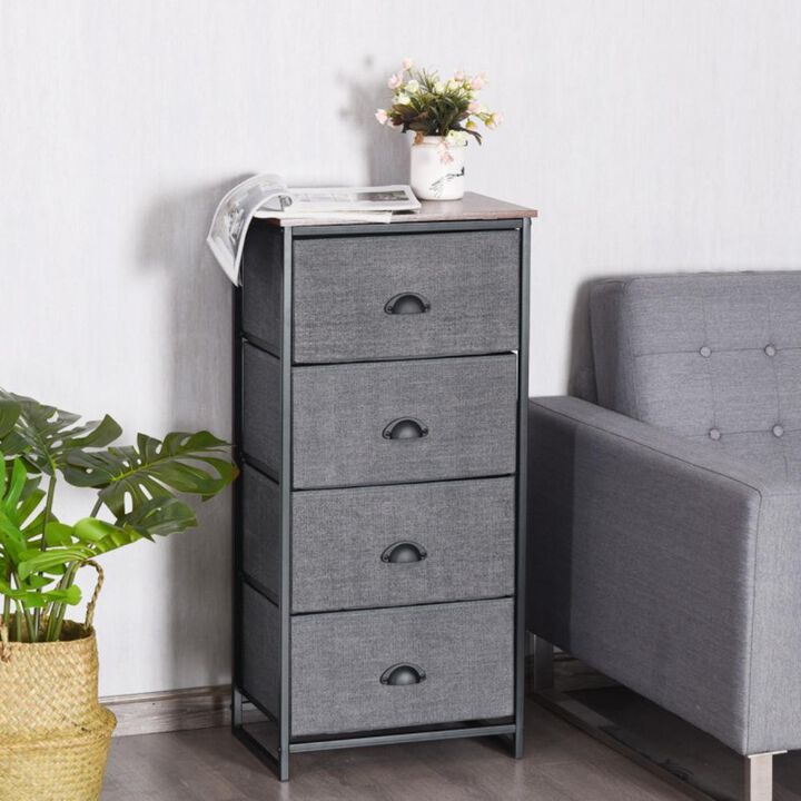 Hivvago Chest Storage Tower Side Table Display Storage with 4 Drawers