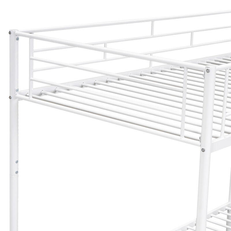 Merax Metal Bunk Bed with Shelf and Guardrails