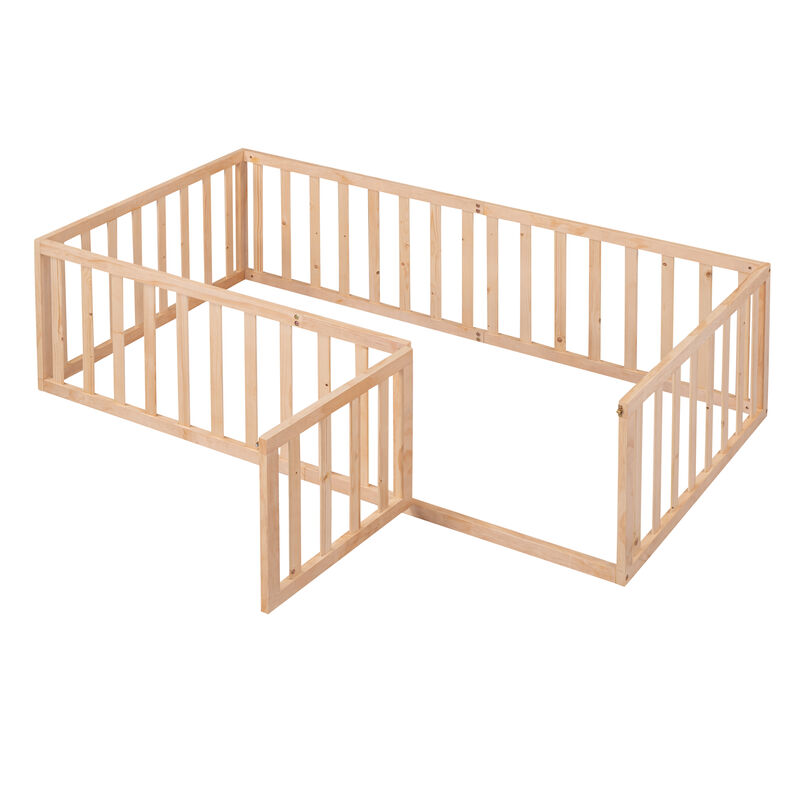 Merax Wood  Daybed Frame with Fence