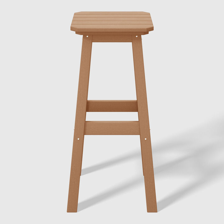WestinTrends 29" HDPE Outdoor Patio Square Backless Bar Stool