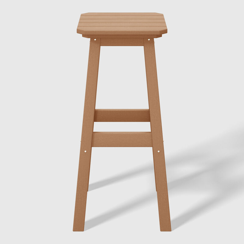 WestinTrends 29" HDPE Outdoor Patio Square Backless Bar Stool