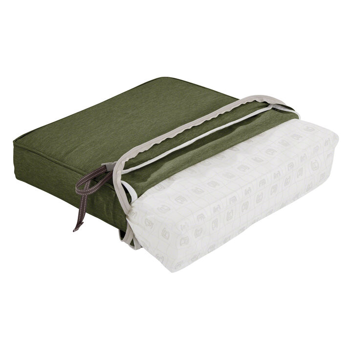 Classic Accessories Montlake FadeSafe Water-Resistant 41 x 18 x 3 Inch Outdoor Bench/Settee Contoured Back Cushion, Patio Furniture Swing Cushion, Heather Fern Green, Patio Loveseat Cushion