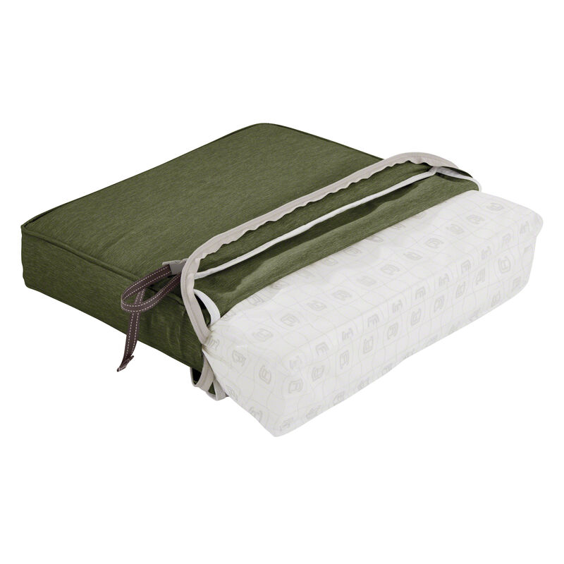 Classic Accessories Montlake FadeSafe Water-Resistant 21 x 21 x 3 Inch Outdoor Chair Cushion, Heather Fern Green, Outdoor Chair Cushions, Patio Chair Cushions, Patio Cushions