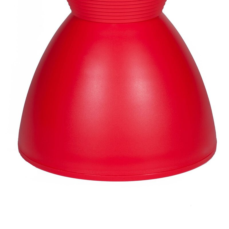 Hillary 17 Inch Side Table, Indoor Outdoor, Hourglass Shape, Red Finish - Benzara
