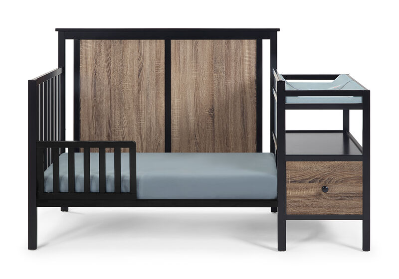 Suite Bebe Connelly 4-in-1 Crib and Changer Combo Black/Vintage Walnut