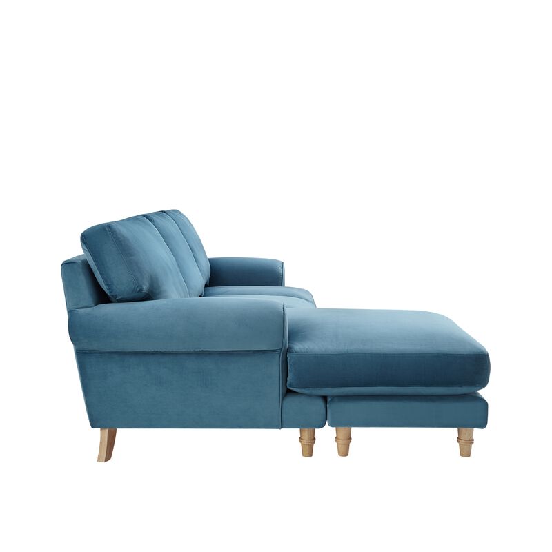 Rustic Manor Bridgette Velvet/Linen Chaise Sofa