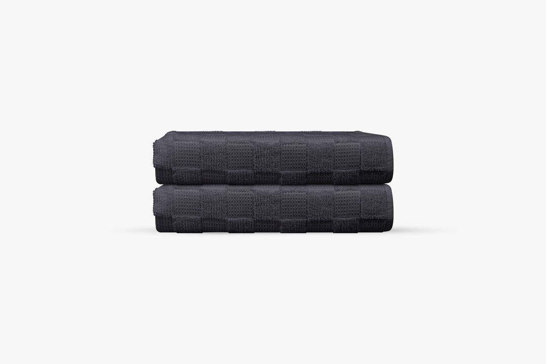 Waffle Terry 2 Pcs Turkish Bath Mat Set