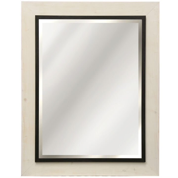 Black & White Wooden Mirror