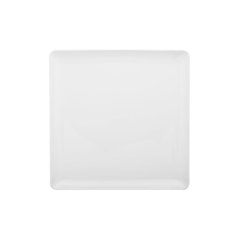 Porcelain Santa Monica 12.5" x 12.5" x h:1" Square White Porcelain Platter