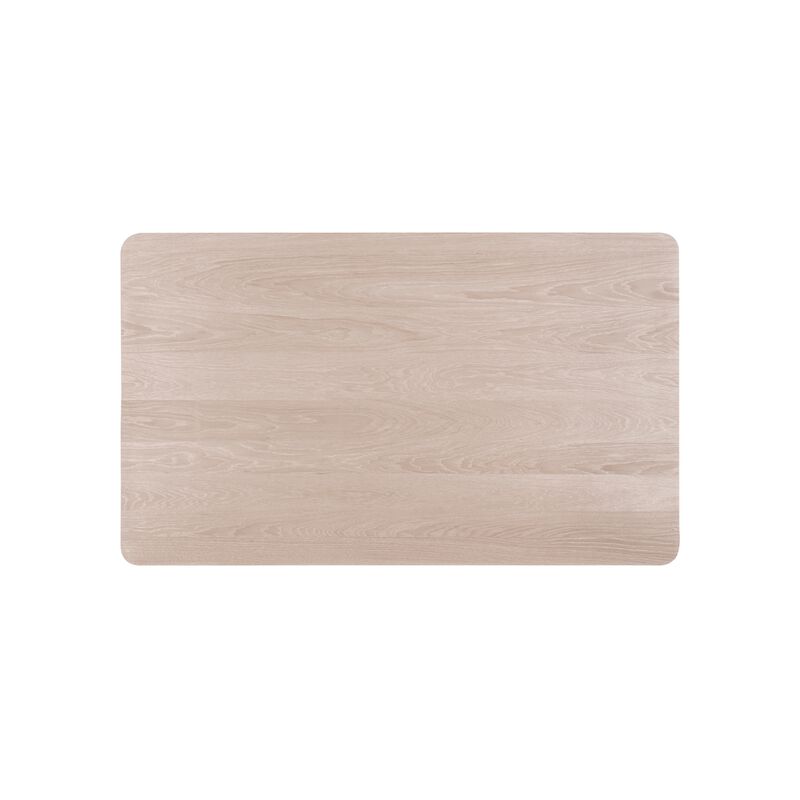 Scar Counter Height Table with Tapered Legs, Whitewashed Wood 59 Inch - Benzara
