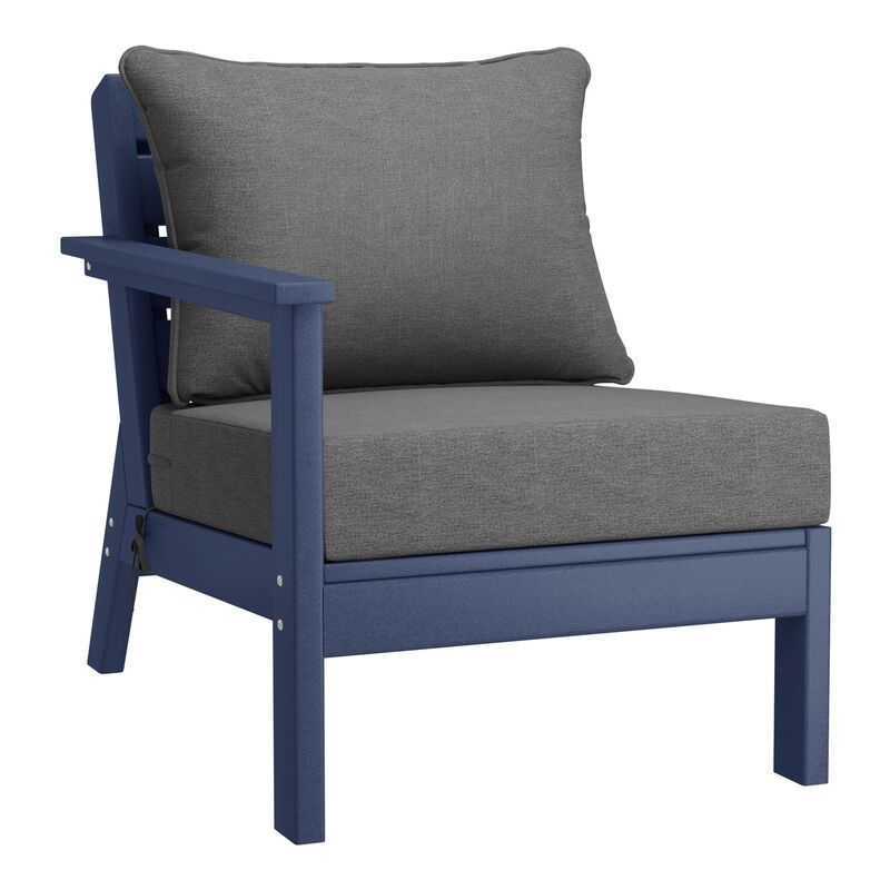 WestinTrends Outdoor Patio HDPE Loveseat Sofa with Patio Cushions