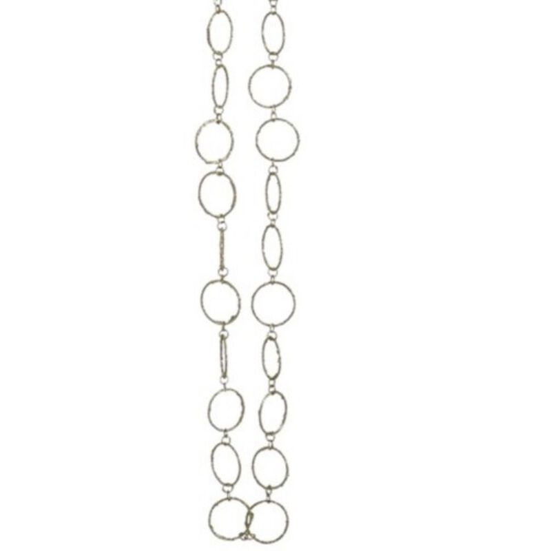 5' x 1.75" Lime Green Glittered Round Ring Chain Artificial Christmas Garland - Unlit