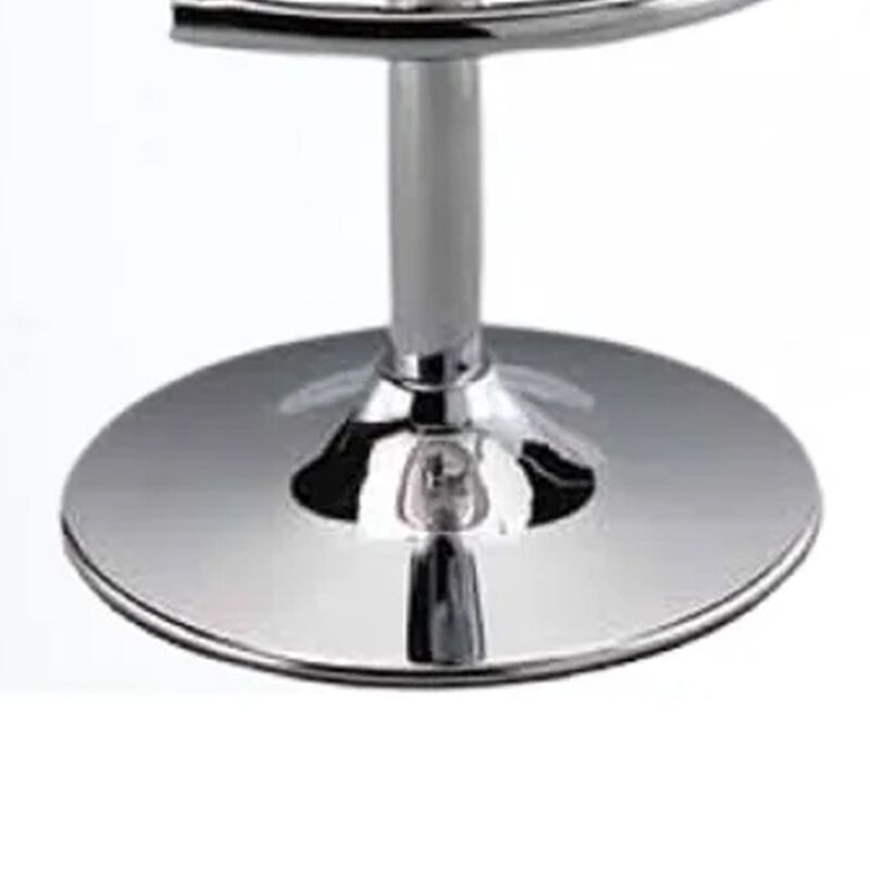 Vera 19-29 Inch Counter Height Stool, Round Swivel, Adjustable, Black - Benzara