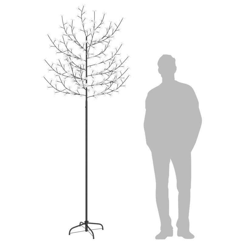 vidaXL Christmas Tree 220 LEDs Cold White Light Cherry Blossom 86.6"