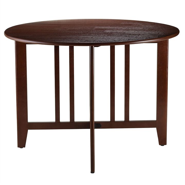 Hivvago Mission Style Round 42-inch Double Drop Leaf Dining Table