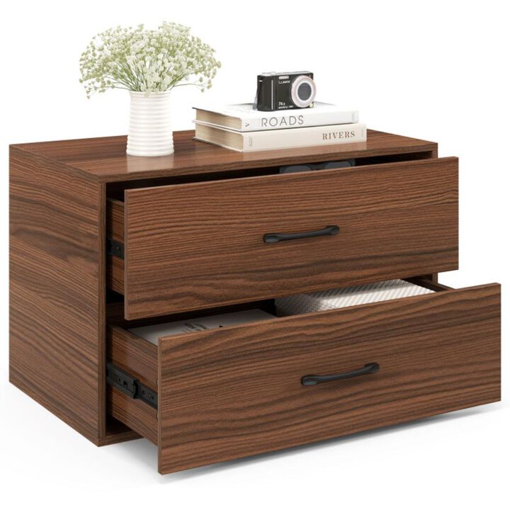 Hivvago 2-Drawer Stackable Horizontal Storage Cabinet Dresser Chest with Handles