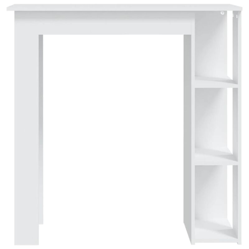 vidaXL Bar Table with Shelf White 40.2"x19.7"x40.7" Chipboard