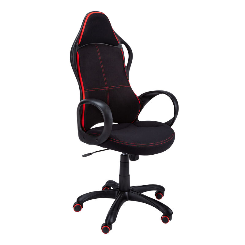 Monarch Specialties I 7259 Office Chair, Gaming, Adjustable Height, Swivel, Ergonomic, Armrests, Computer Desk, Work, Metal, Mesh, Black, Red, Contemporary, Modern
