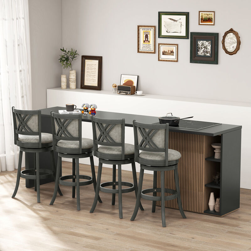 Set of 2 Swivel Bar Stools with Comfortable Seating for Kitchen Island & Home Bar