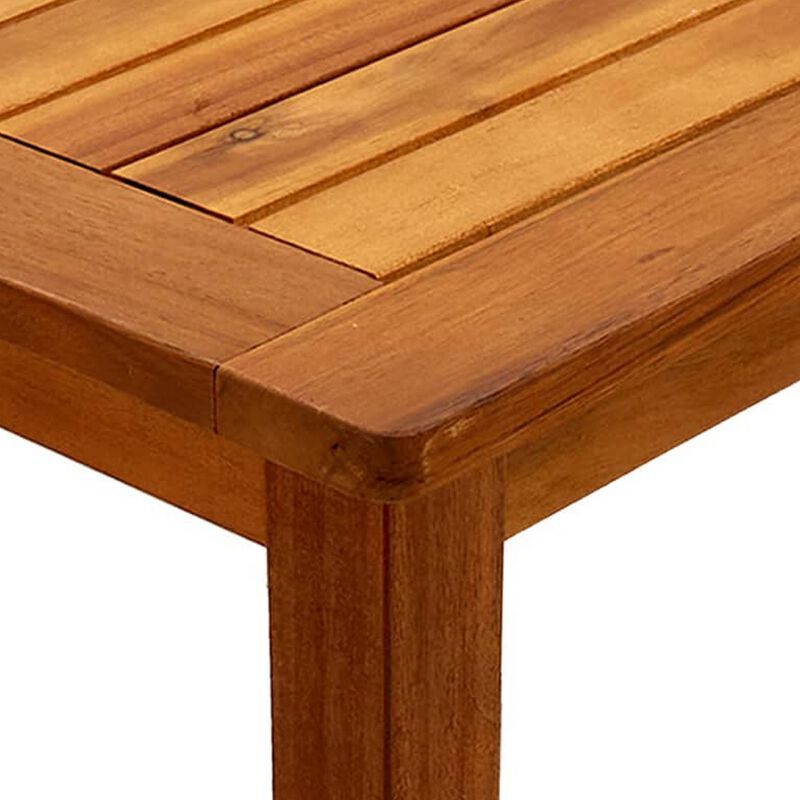 Outdoor Console Table w Bottom Shelf, 32 Inch Rectangular Shelf, Brown - Benzara