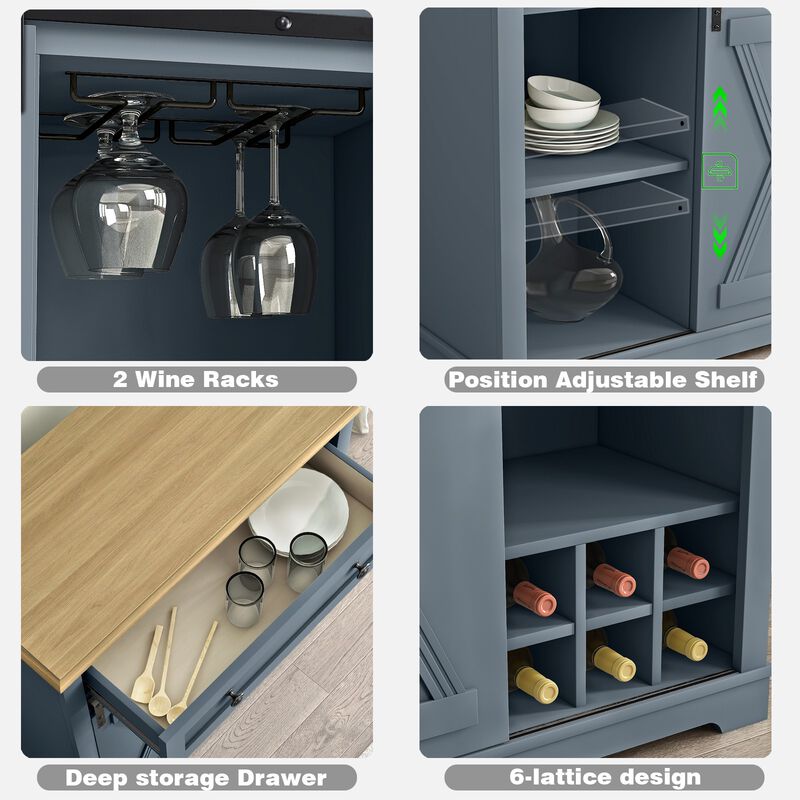 FESTIVO Chic Wine Cabinet with Glass Holder & Wine Rack