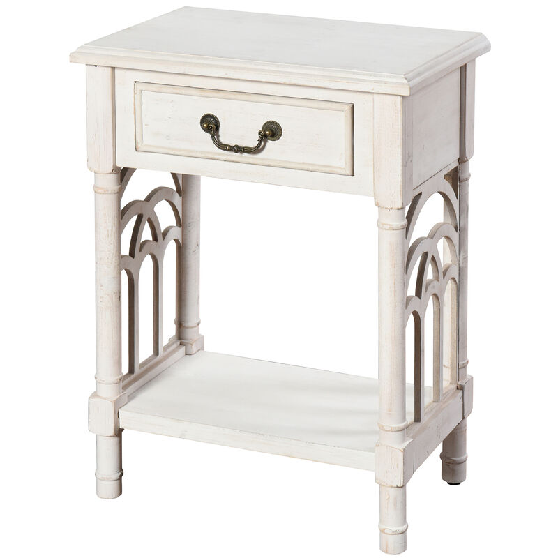Distressed White Side Table