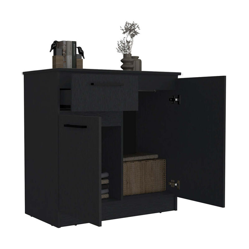 Idaho Dresser With 2-Door Cabinets And Drawer - Black