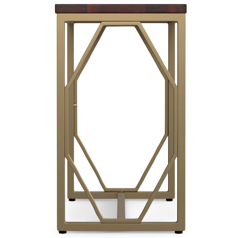 Simpli Home Selma Metal And Wood Accent Table In Cognac