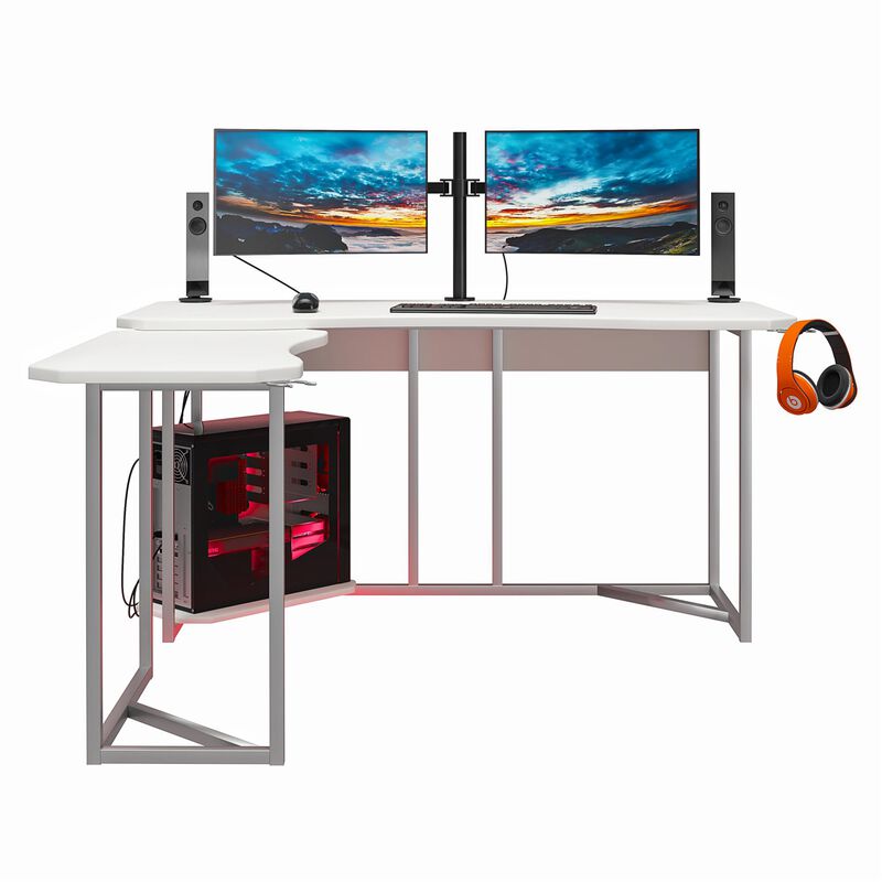 Ntense Quest Gaming L Desk with CPU Stand